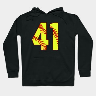 Fastpitch Softball Number 41 #41 Softball Shirt Jersey Uniform Favorite Player Biggest Fan Hoodie